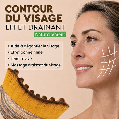 Brosse contour lymphatique : massage drainant du visage