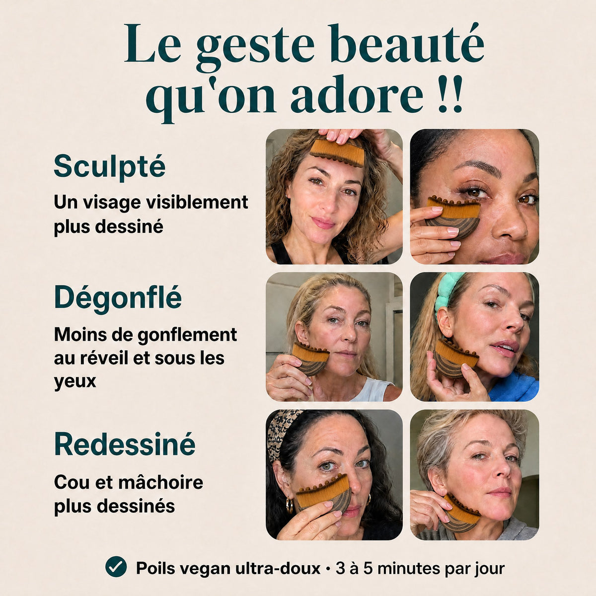 Brosse Contour Lymphatique Rosy Halora : dégonflez votre visage en quelques minutes