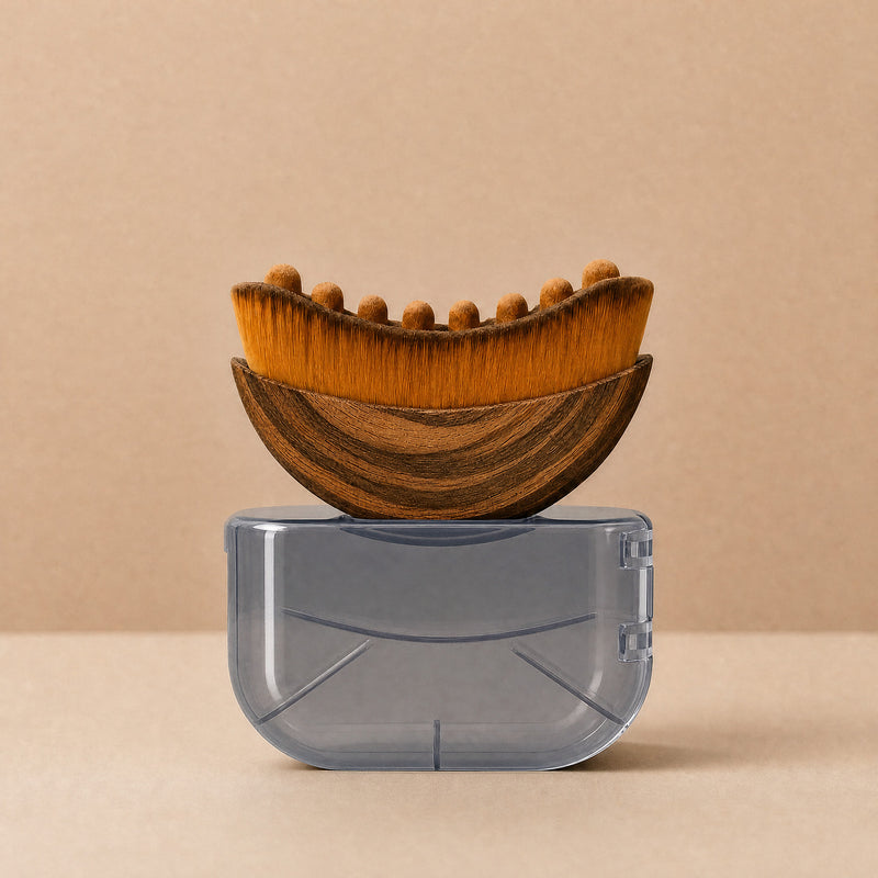 Brosse contour lymphatique sur son étui