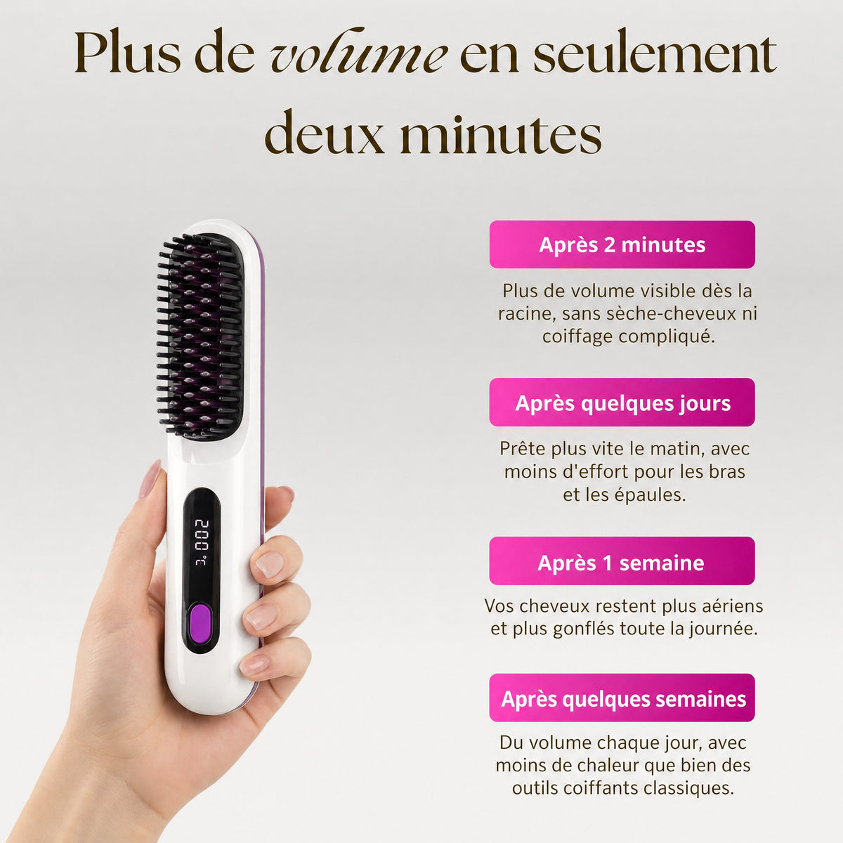 Plus de volume en seulement deux minutes